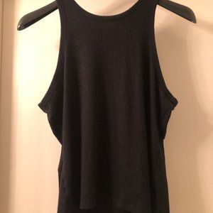 A New Day Black Ribbed Tank Large